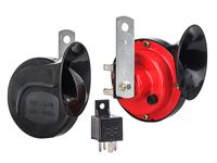 Klakson 12V, 115 dB, dwutonowy,ślimakowy, z przekaźnikiem, 2 szt.