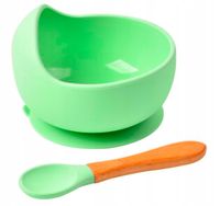 PIERWSZE NACZYNIE SILIKONOWA MISKA DLA DZIECI + ŁYŻKA