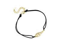 Bransoletka szczęścia celebrytka skrzydło anioła wing bawełna cyrkonie srebro 925 Z1449BG_B