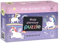 Moje pierwsze puzzle 12 elementów. Jednorożce