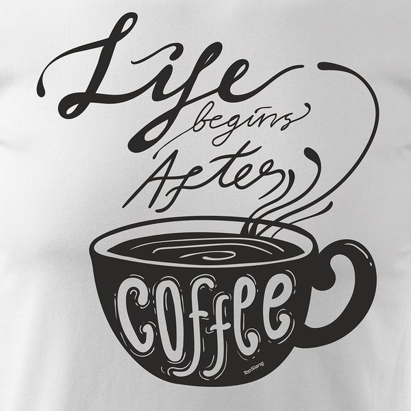 Koszulka z kawą After Coffee męska biała REGULAR S zdjęcie 2