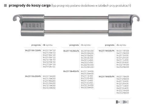 Przegroda do koszy CARGO, 150 mm, chrom połysk na Arena.pl