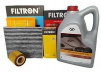 FILTRON ZESTAW FILTRÓW OLEJ 0W20 5 L TOYOTA AURIS II 12-18 1.8 HYBRYDA 99KM