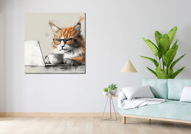 Obraz 100x100cm Nie przed Kawusią zdjęcie 2