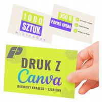Wizytówki Dwustronne 1000 szt GRUBE 350g Premium Projekt Kreator Canva