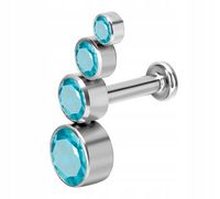 Tytanowy labret ozdobny CRYSTAL niebieski 1,2/6