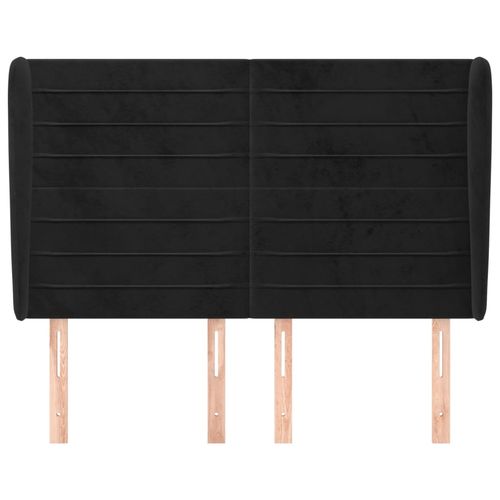 Zagłówek uszak, czarny, 147x23x118/128 cm, aksamit na Arena.pl