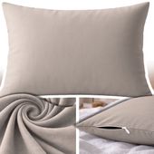 POSZEWKA NA PODUSZKĘ 50x60 CM JASIEK MIĘKKA GŁADKA Z BAWEŁNĄ OEKO-TEX BEŻOWY