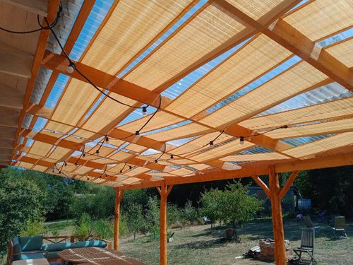 PAS ALTANOWY ŻAGIEL PRZECIWSŁONECZNY OGRODOWY NA ALTANĘ HDPE PIASKOWY 0,7X5 na Arena.pl