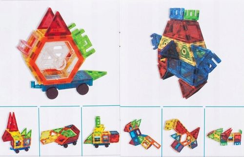 KLOCKI MAGNETYCZNE KONSTRUKCYJNE 3D EDUKACYJNE UKŁADANKA 106 el DLA DZIECI na Arena.pl
