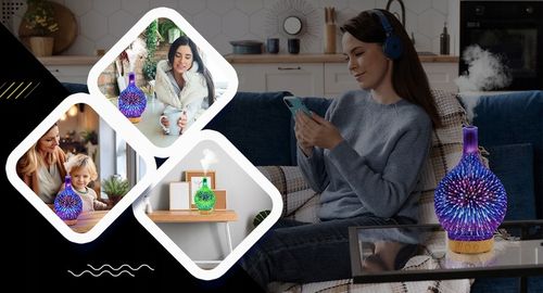 NAWILŻACZ POWIETRZA DYFUZOR ZAPACHOWY AROMATERAPIA JONIZATOR NOCNA na Arena.pl