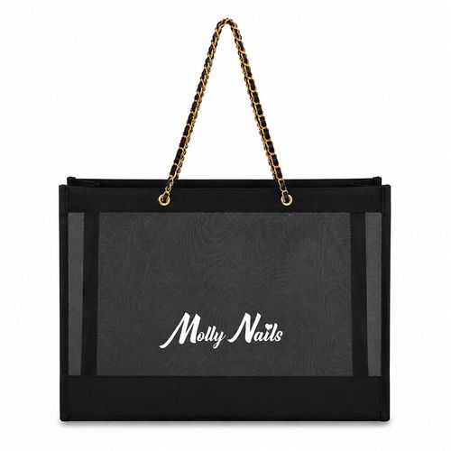 Torba Shopper Mesh Czarna Glam MollyNails na Arena.pl
