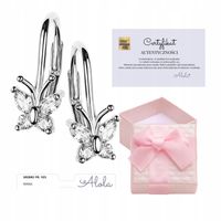 KOLCZYKI SREBRNE DLA DZIEWCZYNKI ANGIELSKIE KOLCZYKI SREBRO MOTYLKI KOMUNIA