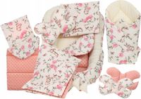 2 x KOKON NIEMOWLĘCY GNIAZDO KOJEC MINKY ZESTAW XXL BABYMAM 7 EL.