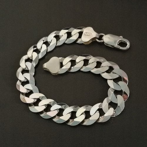 Srebrna Bransoleta Męska 925 Pancerka 8,5mm DIAMENTOWANA Grawer GRATIS na Arena.pl