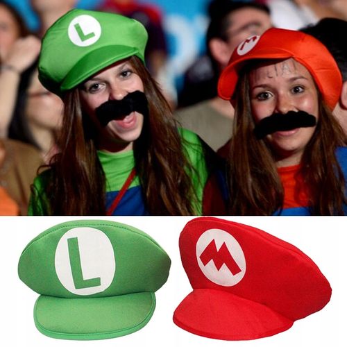 Nowa czapka Super Mario Bros Red Cap + wąsy na Arena.pl