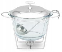 PODGRZEWACZ Szklany Do Potraw ZUP Naczynie ŻAROODPORNE Z Podgrzewaczem 1445