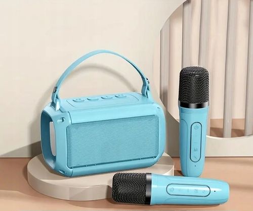 MINI BEZPRZEWODOWY GŁOŚNIK BLUETOOTH + KARAOKE 2 MIKROFONY LED DLA DZIECKA na Arena.pl