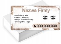 Wizytówki firmowe Foliowane 1000szt STYLIZACJA BRWI RZĘS duży wybór wzorów