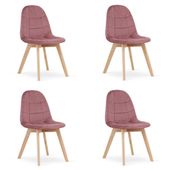 Krzesło BORA - ciemny róż aksamit x 4