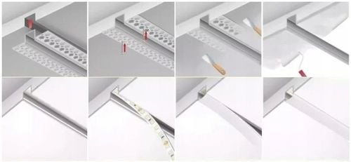 Profil LED aluminiowy do płyt GK gipsowych wpuszczany 2m regips na Arena.pl