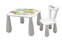 MALTEX SET LUNA LEŚNA FERAJNA Stolik dla dzieci + krzesełko biały/szary
