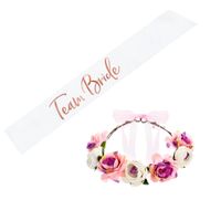 Akcesoria na wieczór panieński Team Bride wianek szarfa