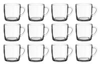 Kubek szklany szklanka z uchem RENEE 310 ml komplet 12 sztuk do kawy herbaty