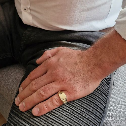 SYGNET ZŁOTY MĘSKI PANCERKA Z BRYLANTEM 585 / R28 na Arena.pl