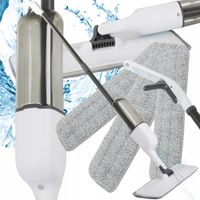 MOP PŁASKI ZE SPRYSKIWACZEM OBROTOWY SOLIDNY SPRAY 3X ZAPASOWE WKŁADY 38CM