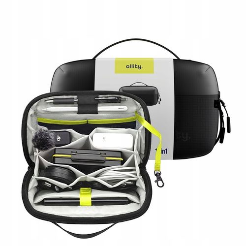 Allity organizer podróżny na elektronikę kosmetyki akcesoria pojemy czarny na Arena.pl