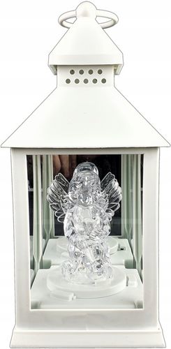 LAMPION Z ANIOŁKIEM ŚWIECĄCY NA BATERIE R6 LATARENKA BIAŁY ANIOŁ ZNICZ na Arena.pl