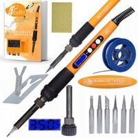 ZESTAW LUTOWNICA PRECYZYJNA Z WYŚWIETLACZEM REGULACJA 60W GROTY PODSTAWKA