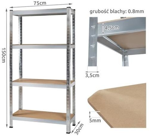 Regał magazynowy 150x75x30 na Arena.pl