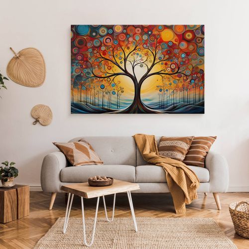 Obraz Canvas Do Salonu Abstrakcja Malowane Wzory Drzewo Boho 70cm x 50cm na Arena.pl