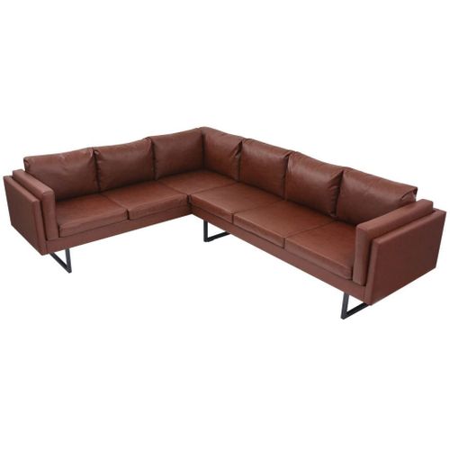 Sofa Narożna, Sztuczna Skóra, Brąz na Arena.pl
