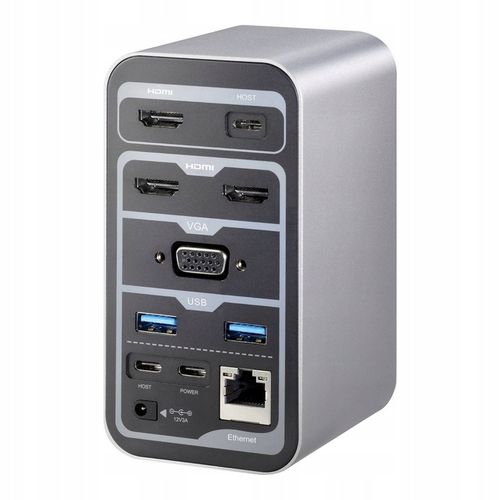 Stacja dokująca USB C HUB ADAPTER RJ45 Przejściówka HDMI do 4 monitorów na Arena.pl