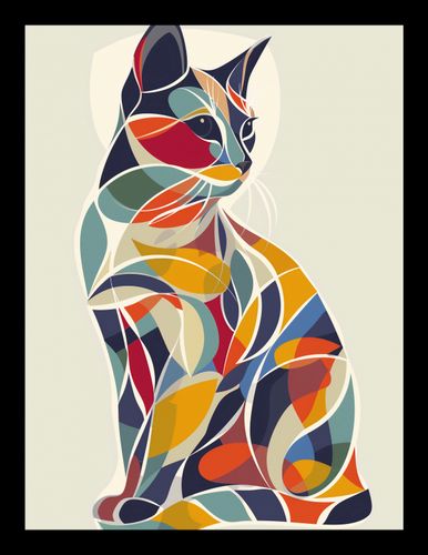 Plakat 15x20cm Kalejdoskopowy Kot na Arena.pl