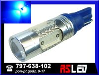 najmocniejsza żarówka LED T10 5 COB w16w w5w niebieska 12v 24v