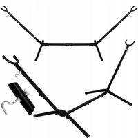 STELAŻ NA HAMAK OGRODOWY STOJAK METALOWY MOCNY SKŁADANY STABILNY CZARNY