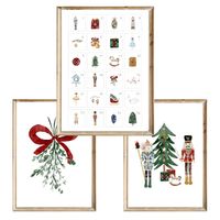 Zestaw trzech plakatów dla dzieci Christmas Callendar