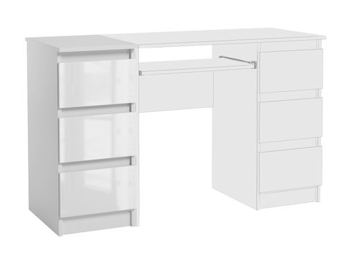 Wąska Szafka Do Biura Salonu 3 Szuflady Dostawka Jaris Biały Połysk na Arena.pl