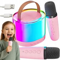 MIKROFON GŁOŚNIK BEZPRZEWODOWY RGB ZESTAW DO KARAOKE BLUETOOTH 2 MIKROFONY