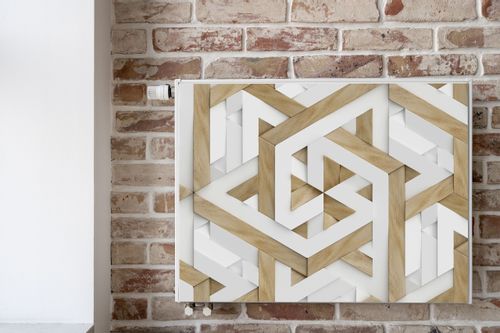 Osłona MAGNETYCZNA Na Kaloryfer Abstrakcja Mozaika Drewno 90cm x 60cm na Arena.pl