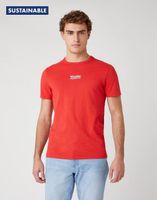 MĘSKI T-SHIRT WRANGLER SS SEAS LOGO TEE ROCOCCO RED W7AKGFXA4 M