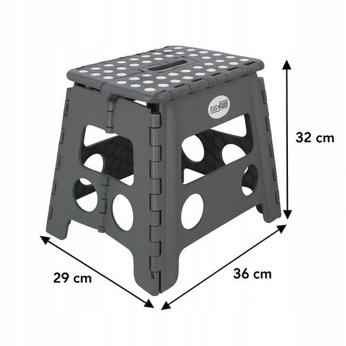 Taboret składany stołek podnóżek antypoślizgowy szary Easyform 32cm na Arena.pl