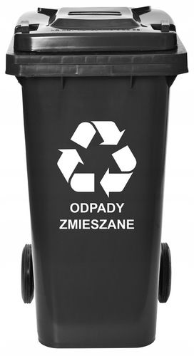 KOSZ ŚMIETNIK KUBEŁ POJEMNIK NA ŚMIECI 120L ODPADY DO SEGREGACJI CZARNY na Arena.pl