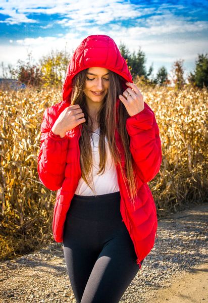 Kurtka podgrzewana czerwona rozmiar L zdjęcie 2