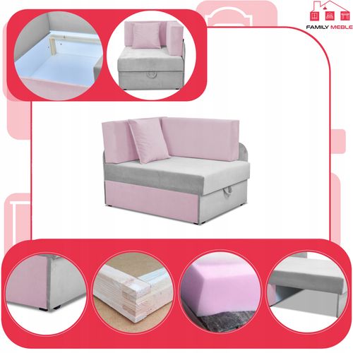 Narożnik dziecięcy Denis Duo rozkładany pojemnik łóżko dzieci materac kubuś na Arena.pl