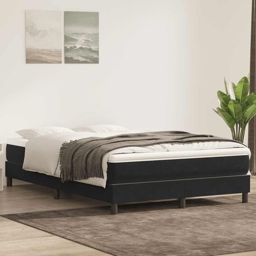 Łóżko Box Spring bez materaca Czarne 140x210 cm Aksamit na Arena.pl